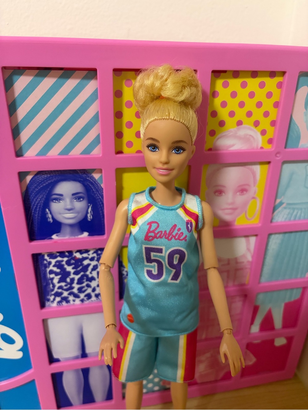 Barbie Teal & Pink Athletic Doll Outfit with Number 59